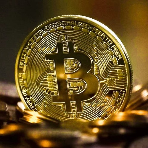 Gold plated bitcoin coin - plated,