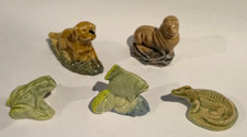 WADE 1960s Whimsies x 5 ~ FROG, SETTER, OTTER, FANTAIL GOLDFISH & CROCODILE