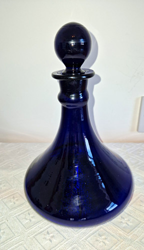 Cobalt blue glass decanter - cobalt,
