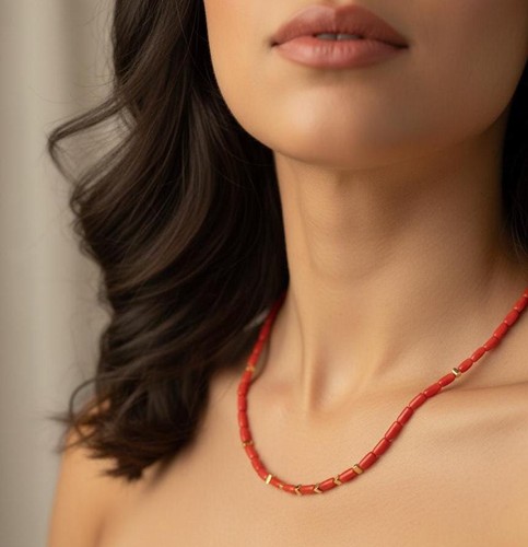 Italian coral necklace with - italian,