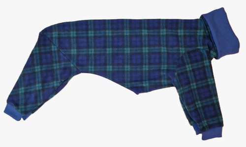 Tartan fleece dog pyjamas - tartan,