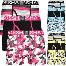 3 Pack Mens Crosshatch Boxers Designer Crystaline Shorts Underwear Trunks Set