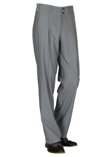 Grey vintage cuffed trousers - grey,