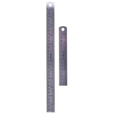 2x 6in & 12in Steel Ruler Set Rule 150mm 300mm Metric Imperial Scale Metal