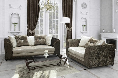 Crushed velvet sofa armchair - crushed,