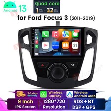 9" Android 13 CarPlay Stereo Radio GPS Sat Nav BT DAB For Ford Focus 3 2011-2019
