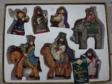 Chunky Wood Effect Nativity Scene. Resin 7 Piece by Premier