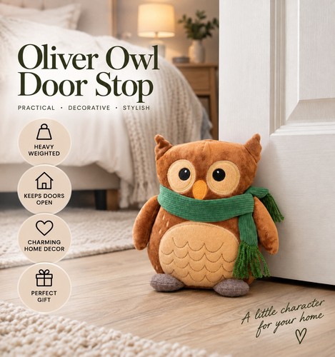 Oliver owl door stop - oliver, heavy