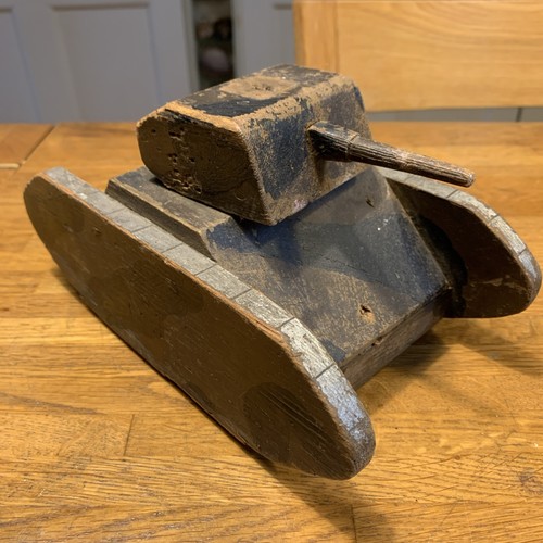 Antique wooden toy tank - toy, film