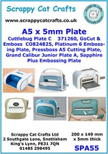 A5 x 5mm Cutting Plate for Die Cutters by Scrappy Cat Crafts : SPA55  1