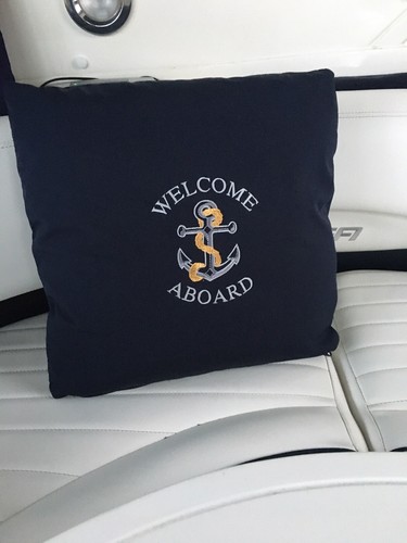 Anchor embroidered scatter - embroidered,