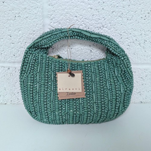 Mirasol beaded bag green - beaded,