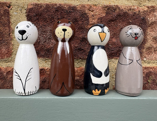 Wooden animal peg dolls set - animal,