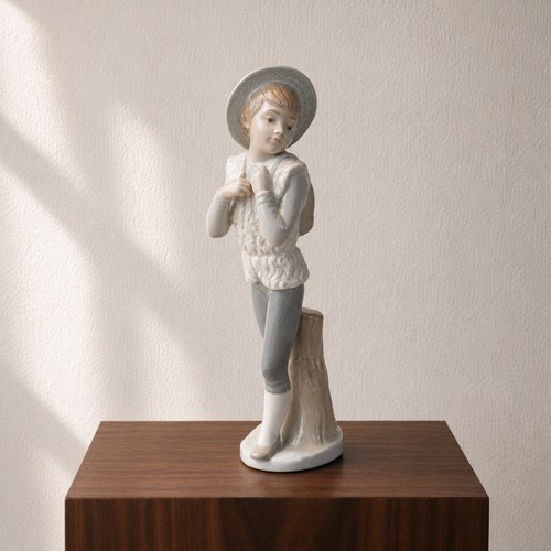 Boy with backpack figurine - with,