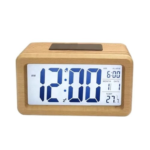 Digital alarm clock wooden - alarm,