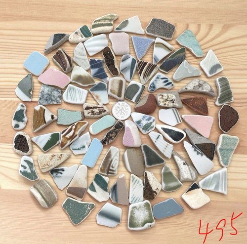 Sea glass colorful tiles - sea,