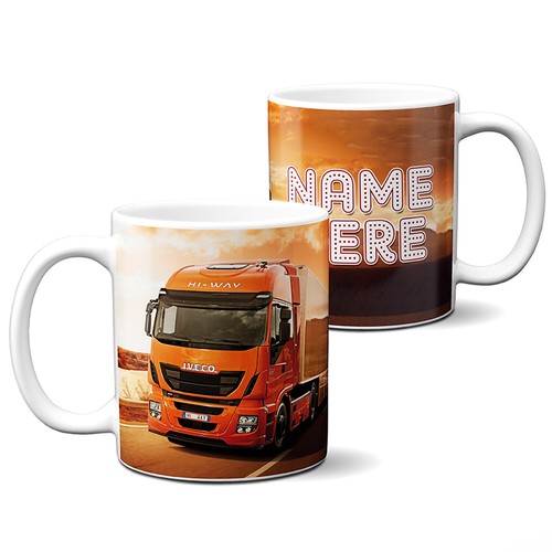 Personalised iveco lorry mug - personalised,