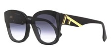 FENDI FIRST FE 40098F 01W Shiny Black  Gold FF Light Mirror Lens Sunglasses NEW