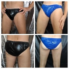 "LAPAD" REGULAR / CHEEKY BRIEFS in glossy ultra-thin PU-coated nylon (XS to 2XL)
