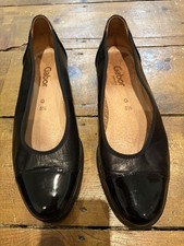 Gabor Petunia Black Patent Leather & Leather Women’s Flat Shoes,size 5.5UK,G Fit