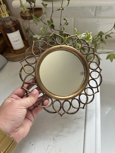 Vintage brass tone filigree - brass,
