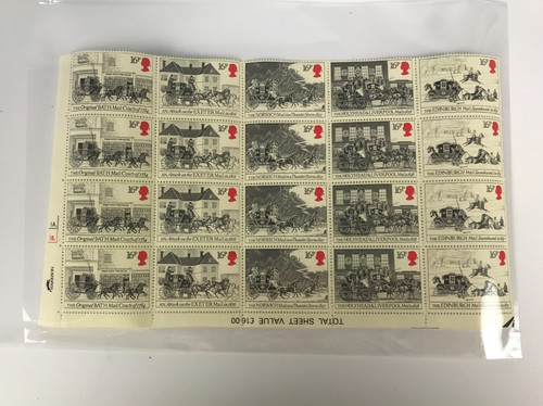 First mail coach stamps - coach, x