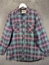 Saugatuck Dry Goods Lumberjack Plaid Flannel Shirt Jacket Size XL Nylon Lining 