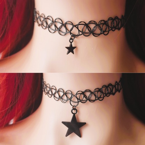 Tattoo choker stretch black - tattoo,