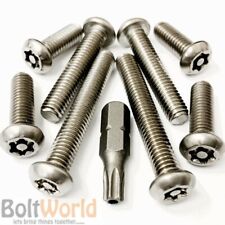 M6, A2 BUTTON HEAD SECURITY 6 LOBE PIN TX TORX ANTI VANDAL MACHINE SCREWS, BOLTS