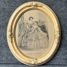 Antique ornate oval picture