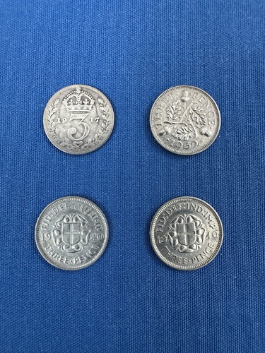 Three pence coins 1917 1932 - coins, 1917,