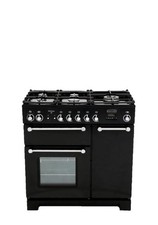 Rangemaster Kitchener KCH9ODFFBL/C 90cm Dual Fuel Range Cooker Black / Chrome