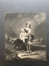 Woman with child and dog