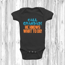 Call Grandad Baby Grow Body Suit Vest, Cute Boy, Baby Shower Gift, Grandparents,