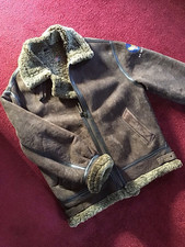 Shearling Flying Jacket - JF COLLECTION Sheepskin Aviator Bomber Jacket - UK L