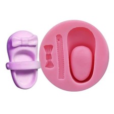 New Hot Baby Shoes Bow Mould sugarpaste Shower Cake Cupcake Gumpaste