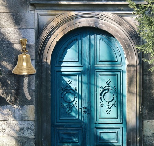 Vintage hanging door - door, bell