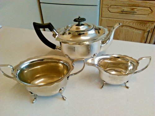 Vintage 3pc silver plated - plated, tea