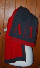 BNWT, Armani Exchange, Large, Men's, Red & Grey, Light, Scarf