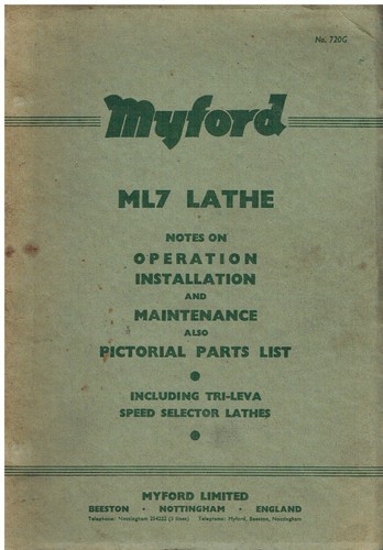 Myford ml7 lathe orig - ml7, 1963