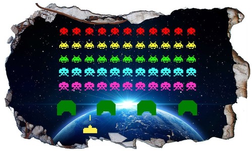 Space invaders magic window - 3d,