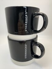 2x Starbucks Black Ceramic Mug