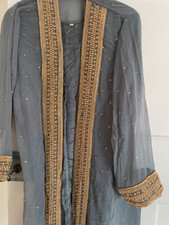 Beautiful XXL size grey suit shalwar kameez anarkali