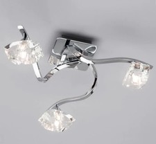 BHS Bella 3 Light Flush Ceiling Light Chrome rrp £90