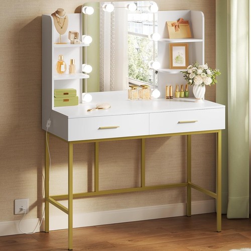 White dressing table - white,