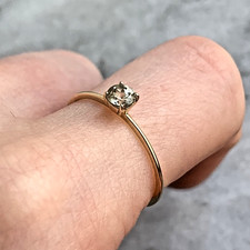 Dainty Gold Ring Pale Green