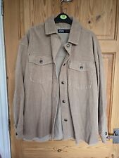 Womens Zara Light Brown Corduroy Shacket Size S Oversized