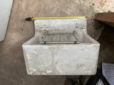 Single Bowl Fireclay Ceramic Cleaner Sink w.Grid -