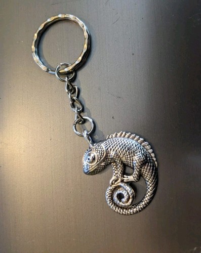Silver lizard keyring bag tag - keyring,