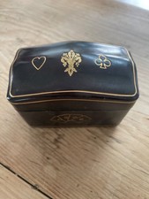 Italian made leather card storage box with 2 decks of Piatnik cards